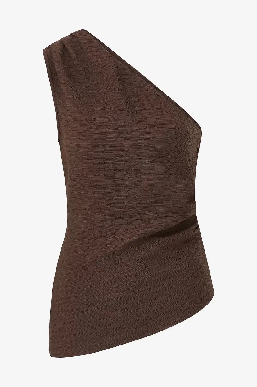 Gina Tricot Bluse One shoulder top - Brun