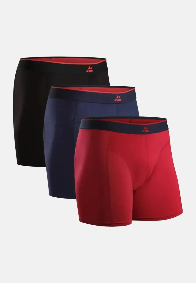 DANISH ENDURANCE DANISH ENDURANCE Bambu Boxershorter, Sort/Rød | Rød | Marine blå, M