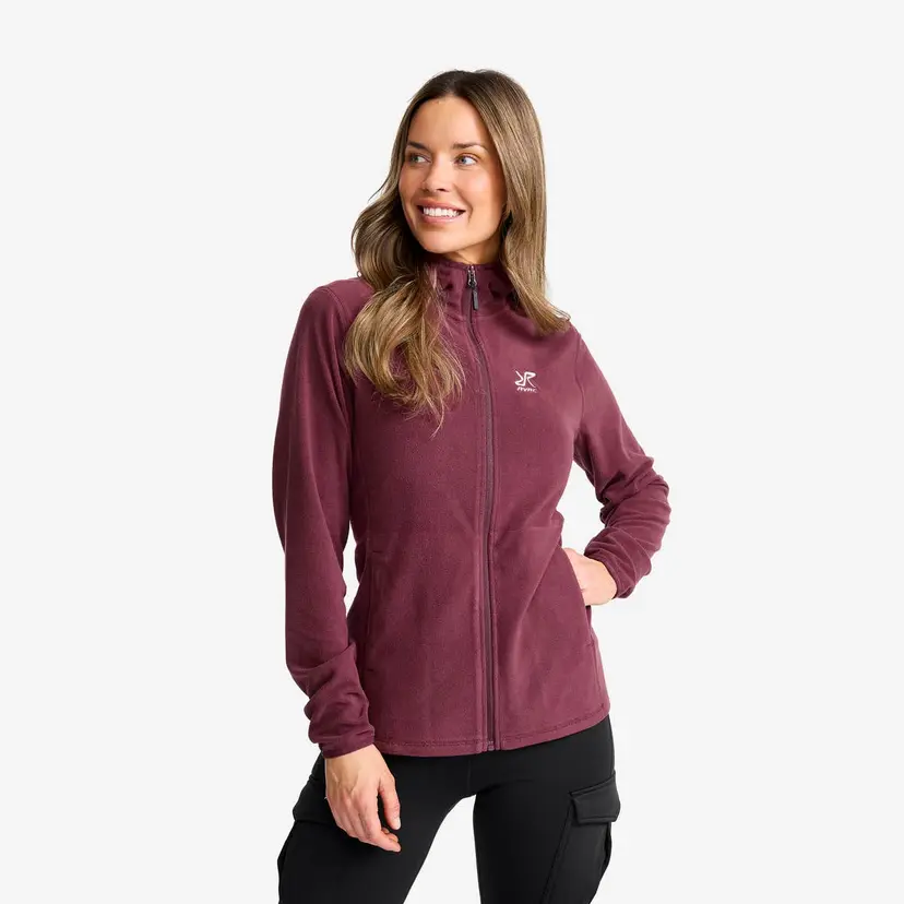 RevolutionRace Hiker Fleece Hoodie Dame Mauve Wine