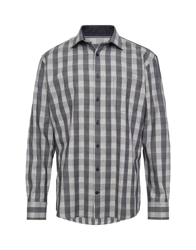 Black Blue Mens shirt l/s regular fit