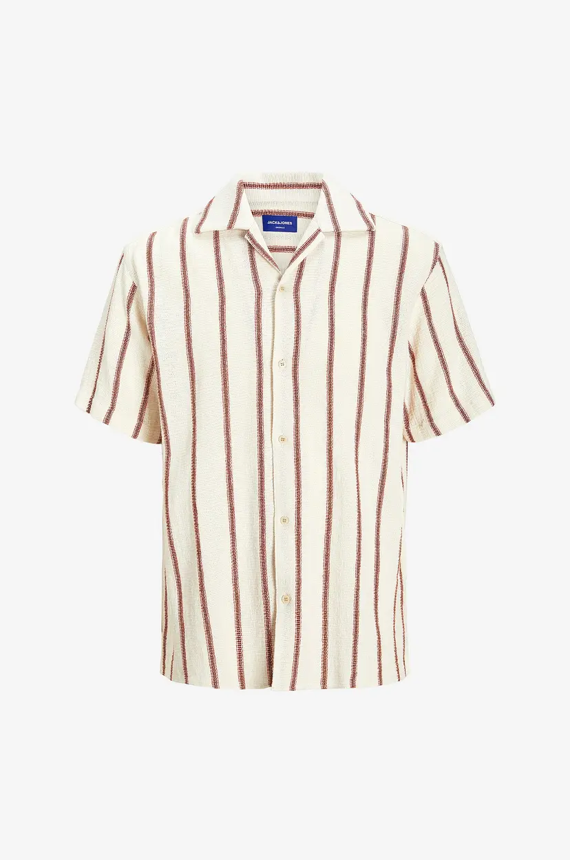 Jack & Jones Junior Skjorte jorCoba Stripe Resort Shirt SS Jnr - Brun