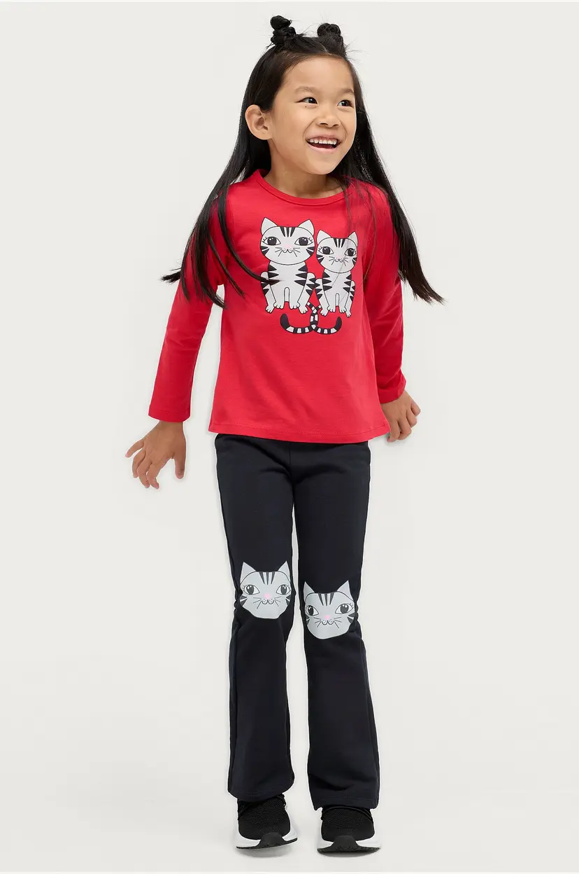Ellos Collection Leggings Mitte Flare i sweatshirtkvalitet - Svart