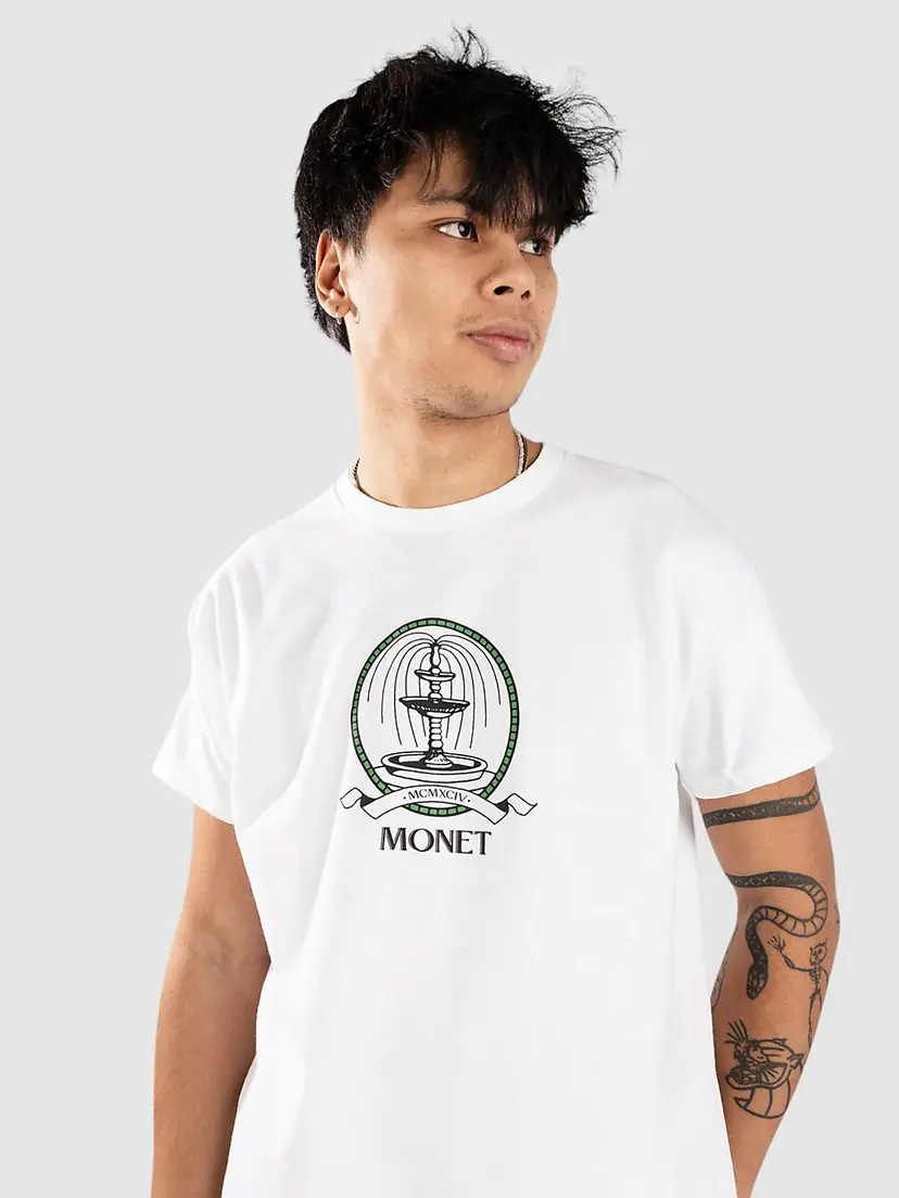 Monet Skateboards Monet Skateboards Old Money T-skjorte hvit