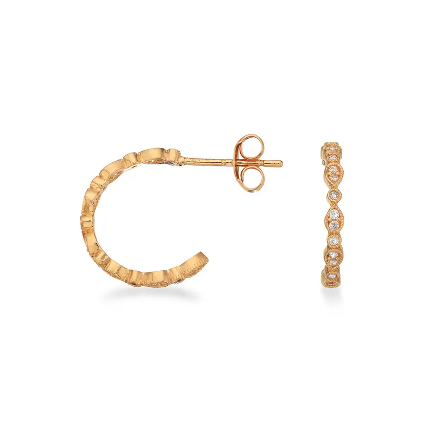 Scrouples Scrouples - 8 karat guld creoler med sten af zirkonia - 122463