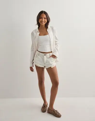 One Teaspoon One Teaspoon - Hvit - Bandits Low Waist Denim Short