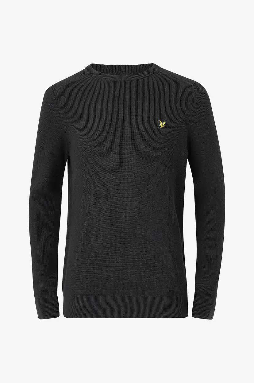 Lyle & Scott Pullover Engineered Rib Crew Neck - Svart
