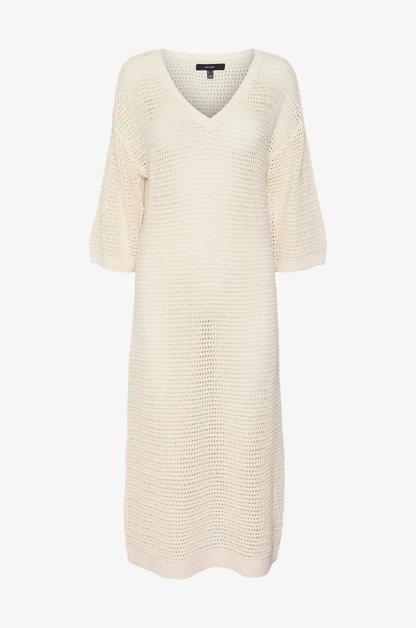 Vero Moda Kjole vmMadera 3/4 Calf Dress - Beige