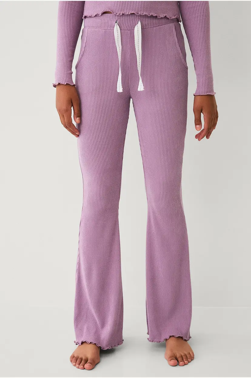 Ellos Collection Ribbede lounge bukser - Rosa