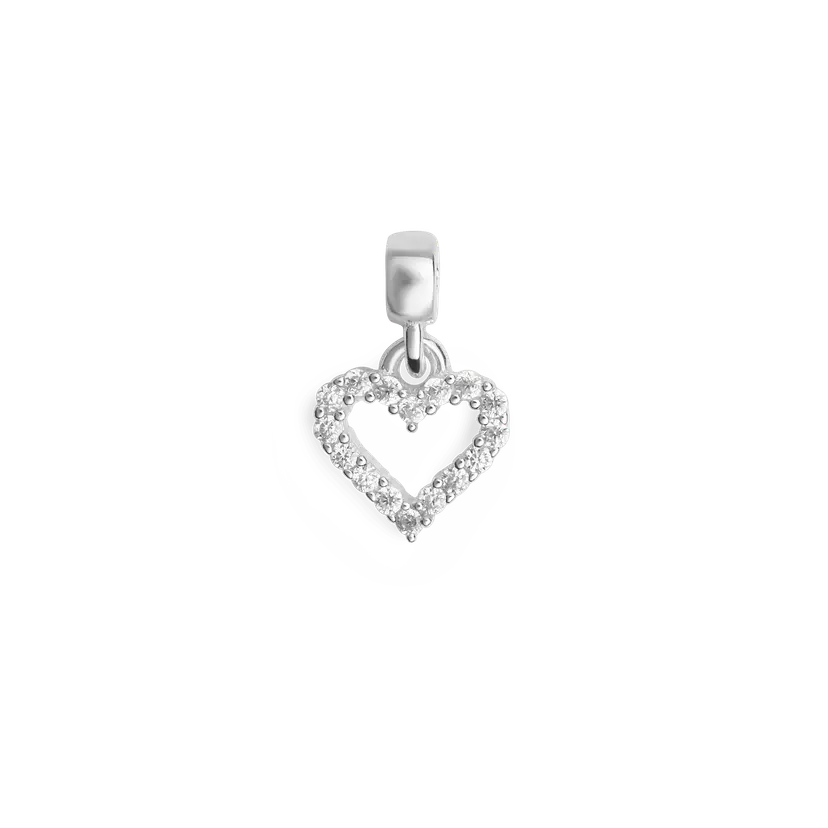 Daniel Wellington Silver Charm Heart Contour White Crystal | DW
