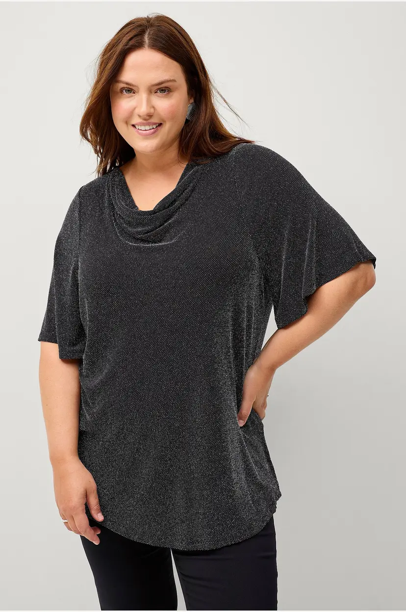 Ellos Plus collection Topp med glitter - Svart