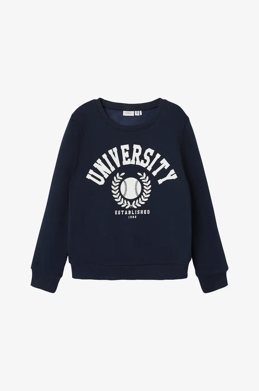 NAME IT Collegegenser nknTille LS Sweat Bru - Blå