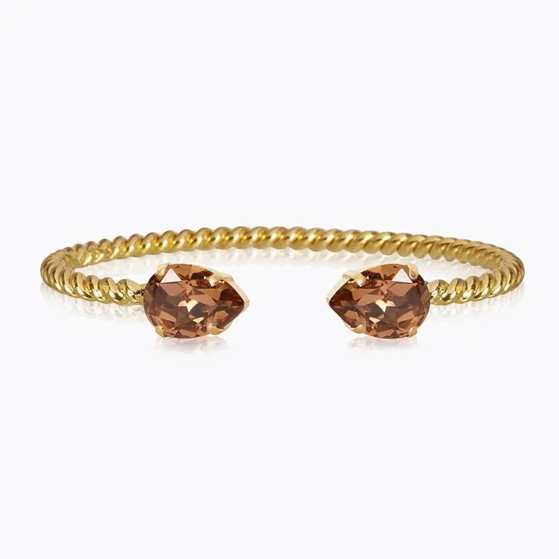 Caroline Svedbom Mini Drop Bracelet Gold Light Smoked Topaz
