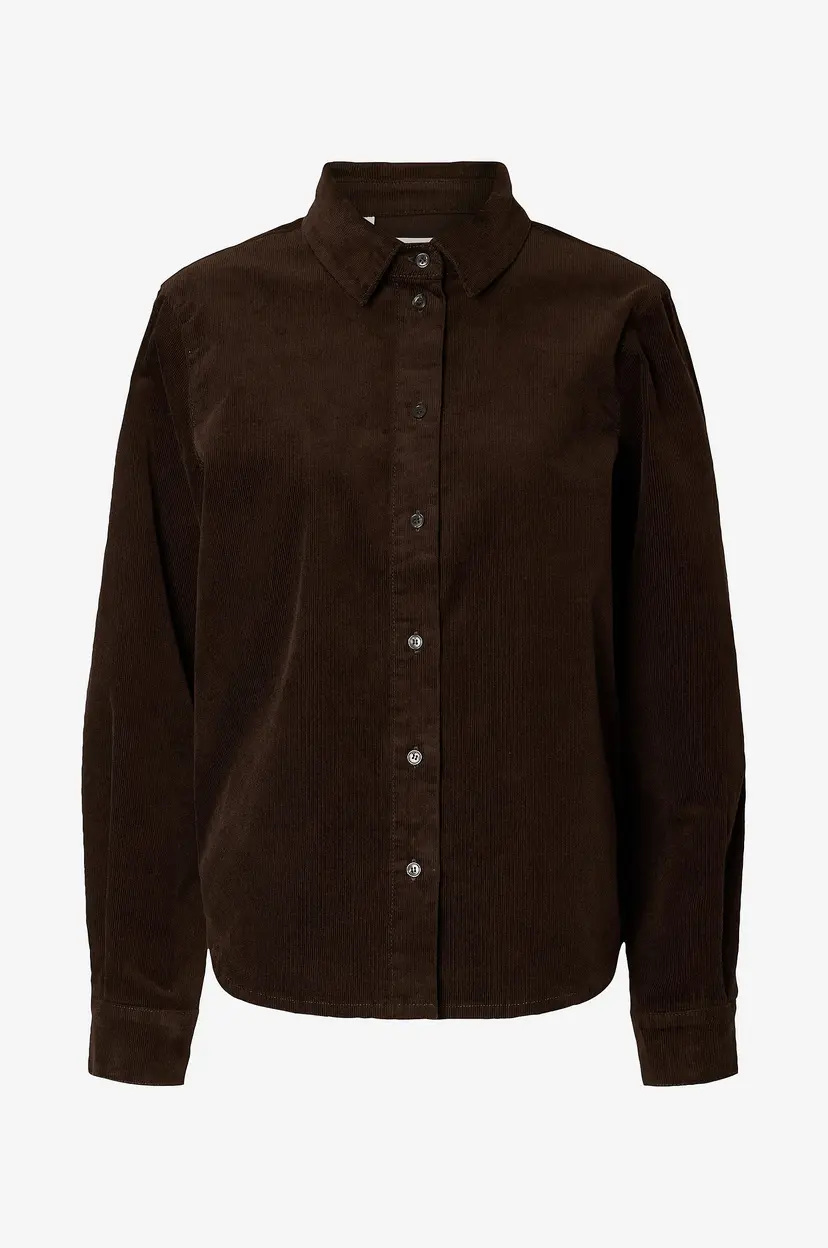 Selected Women Manchester-skjorte Slwruna Ls Regular Cord Shirt - Brun