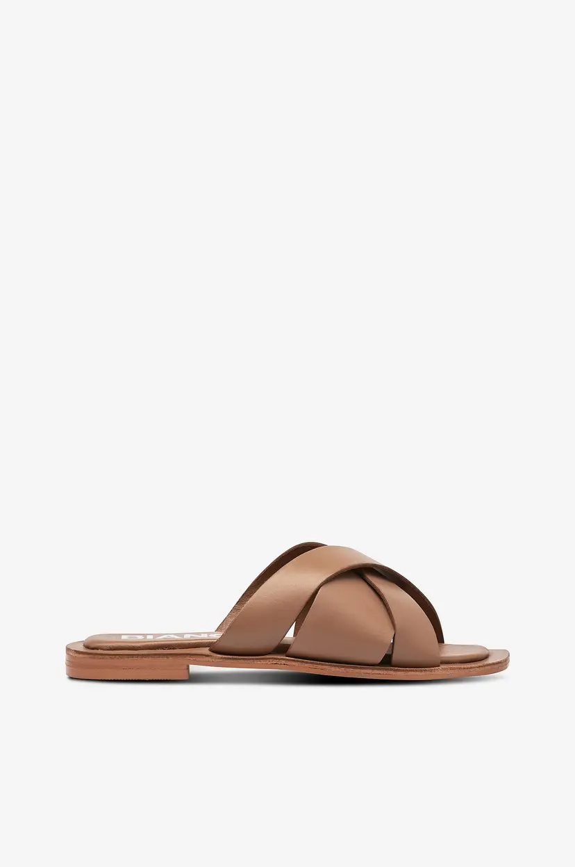 Bianco Sandaler biaJudy Slide Smooth Leather - Brun