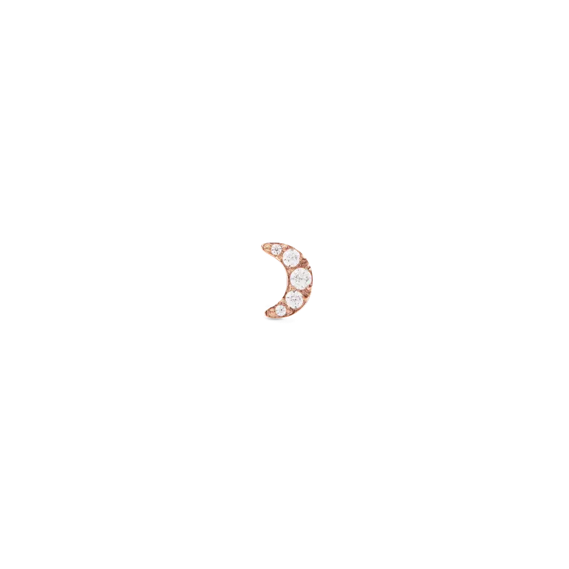 Daniel Wellington Rose Gold Earrings Crystal Moon Stud | DW