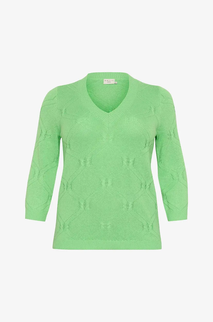 KAFFE Curve Genser kcCarlie Knit Pullover - Grønn
