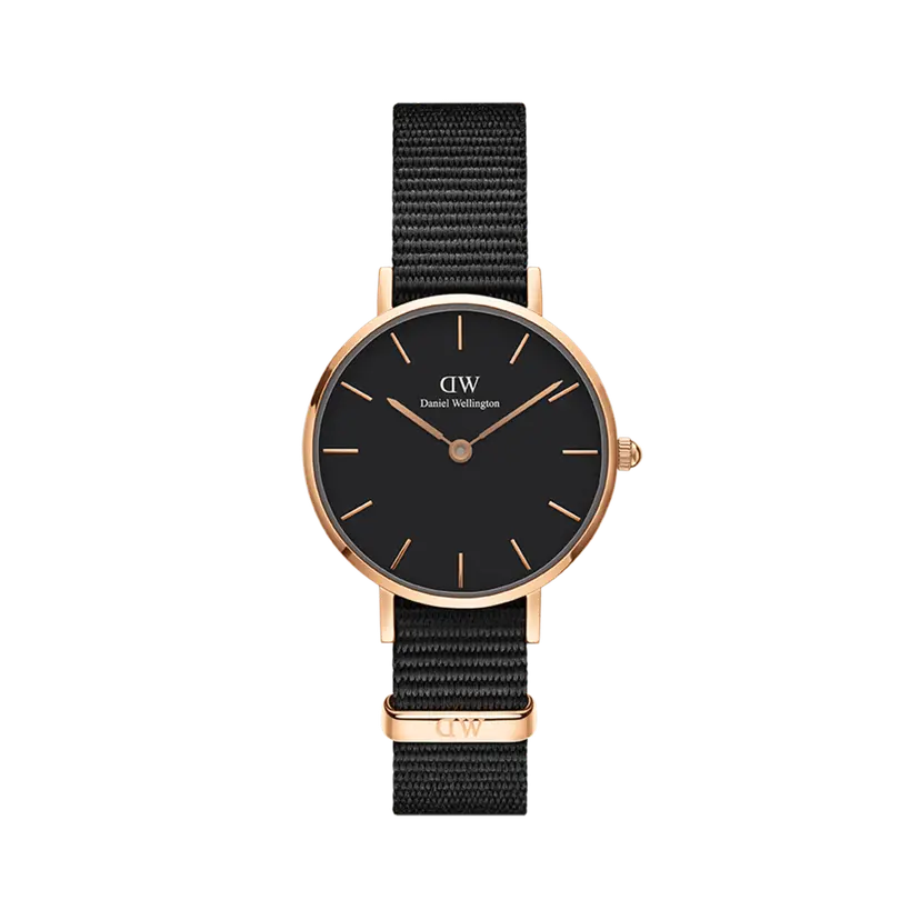 Daniel Wellington Rose Gold 28mm Watch Petite Cornwall Black | DW