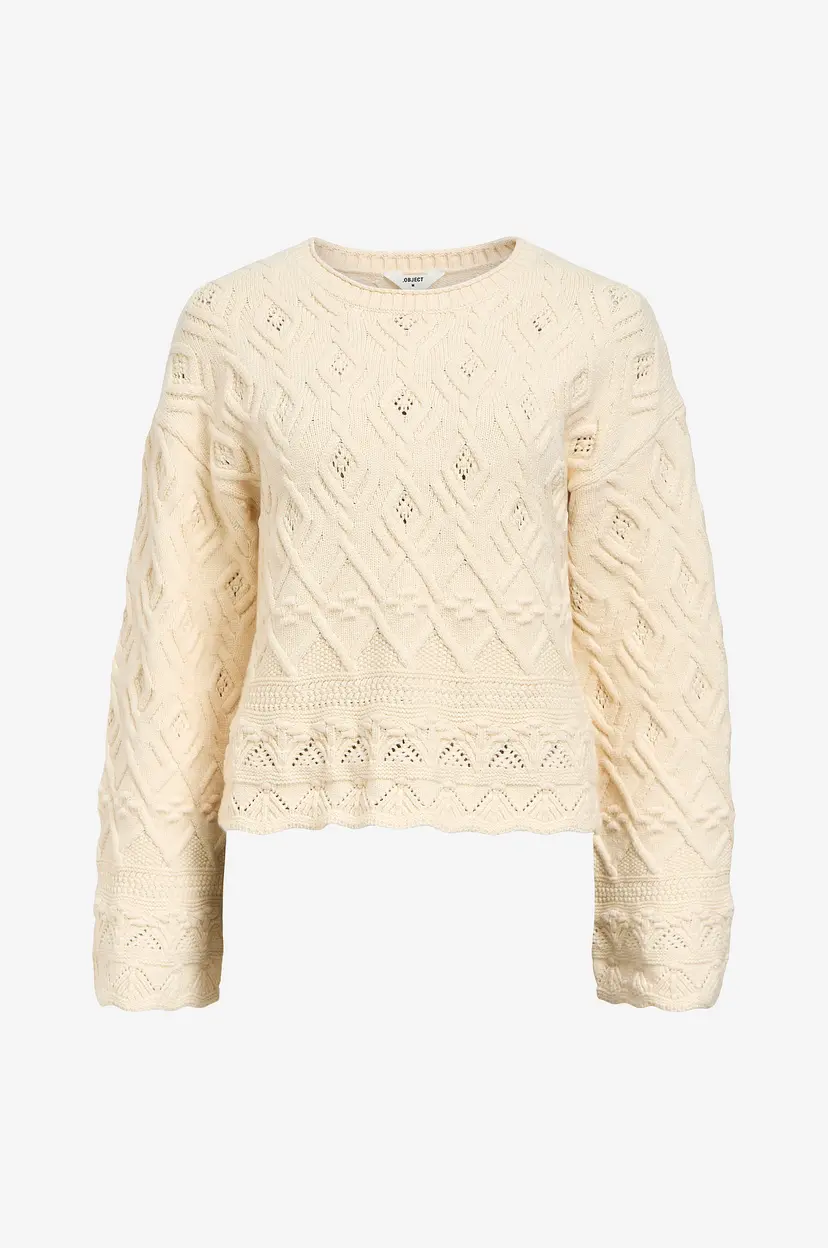 Object Collectors Item Pullover objAlyssa LO L/s Knit 137 - Beige