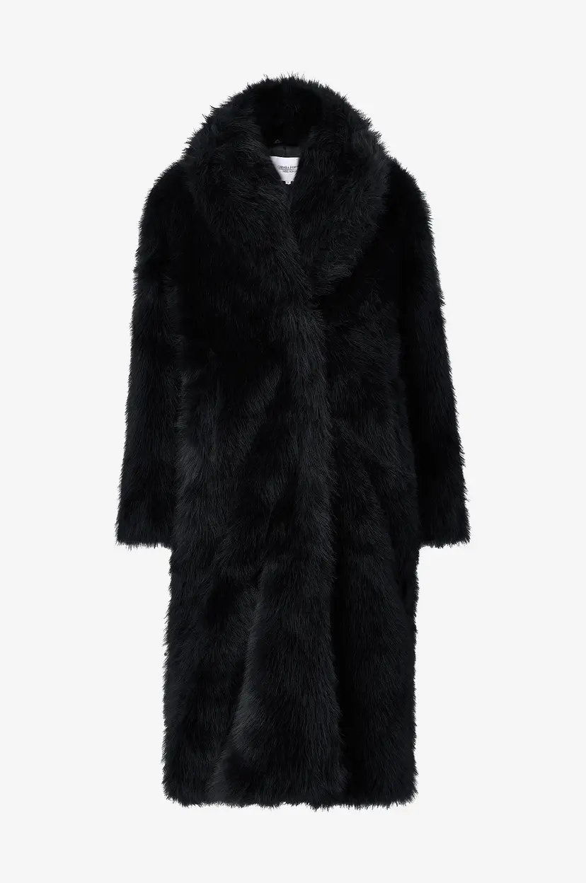 Bubbleroom Frakk av juksepels Long Faux Fur - Svart