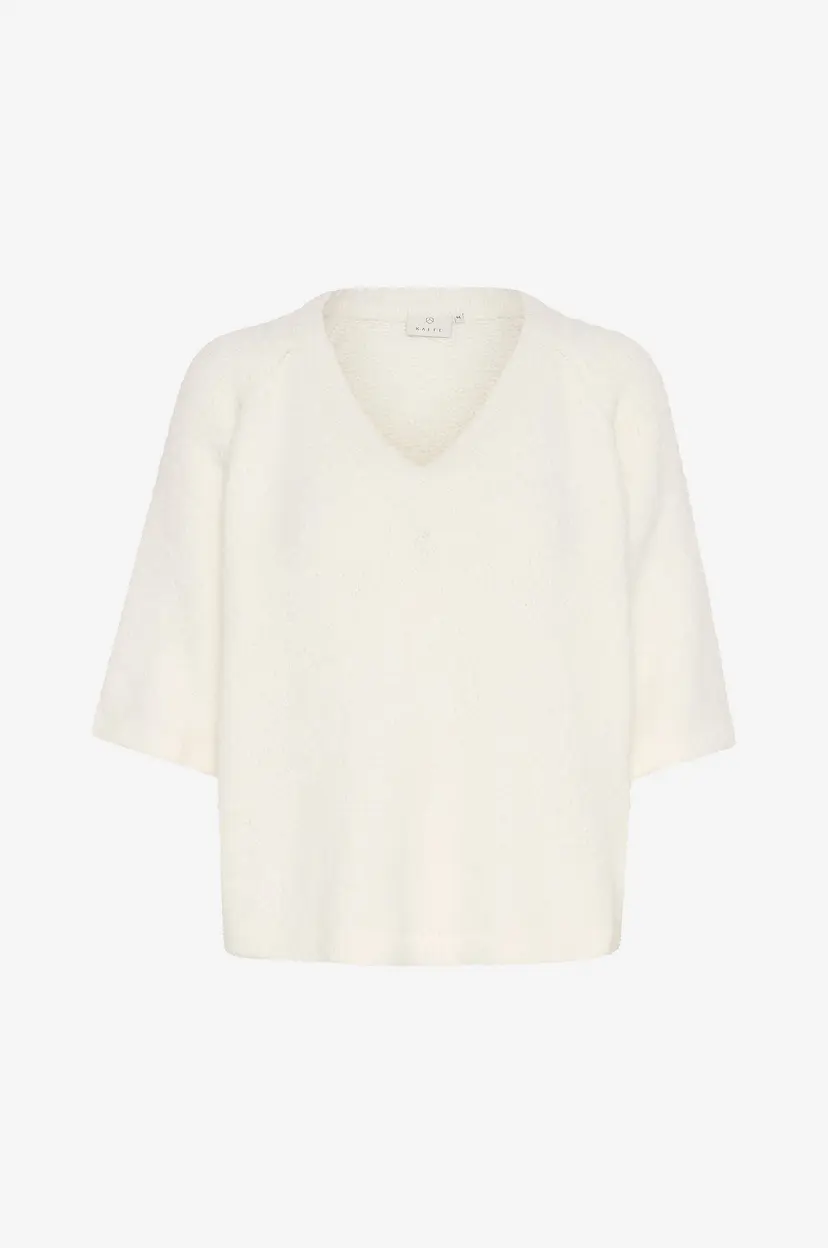 Kaffe Pullover kaEmilie V-neck Pullover - Hvit