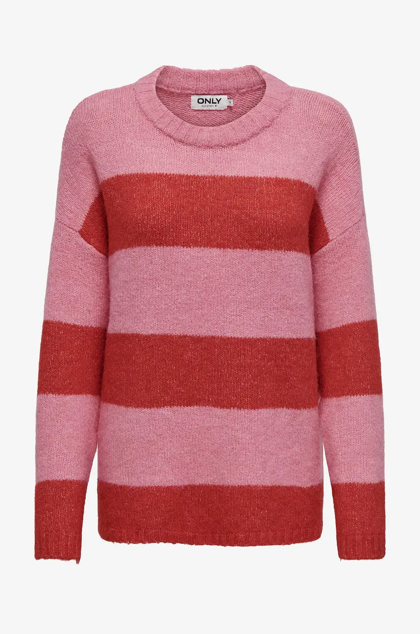 ONLY Genser onlFilone Life LS O-neck CC Knt - Rosa