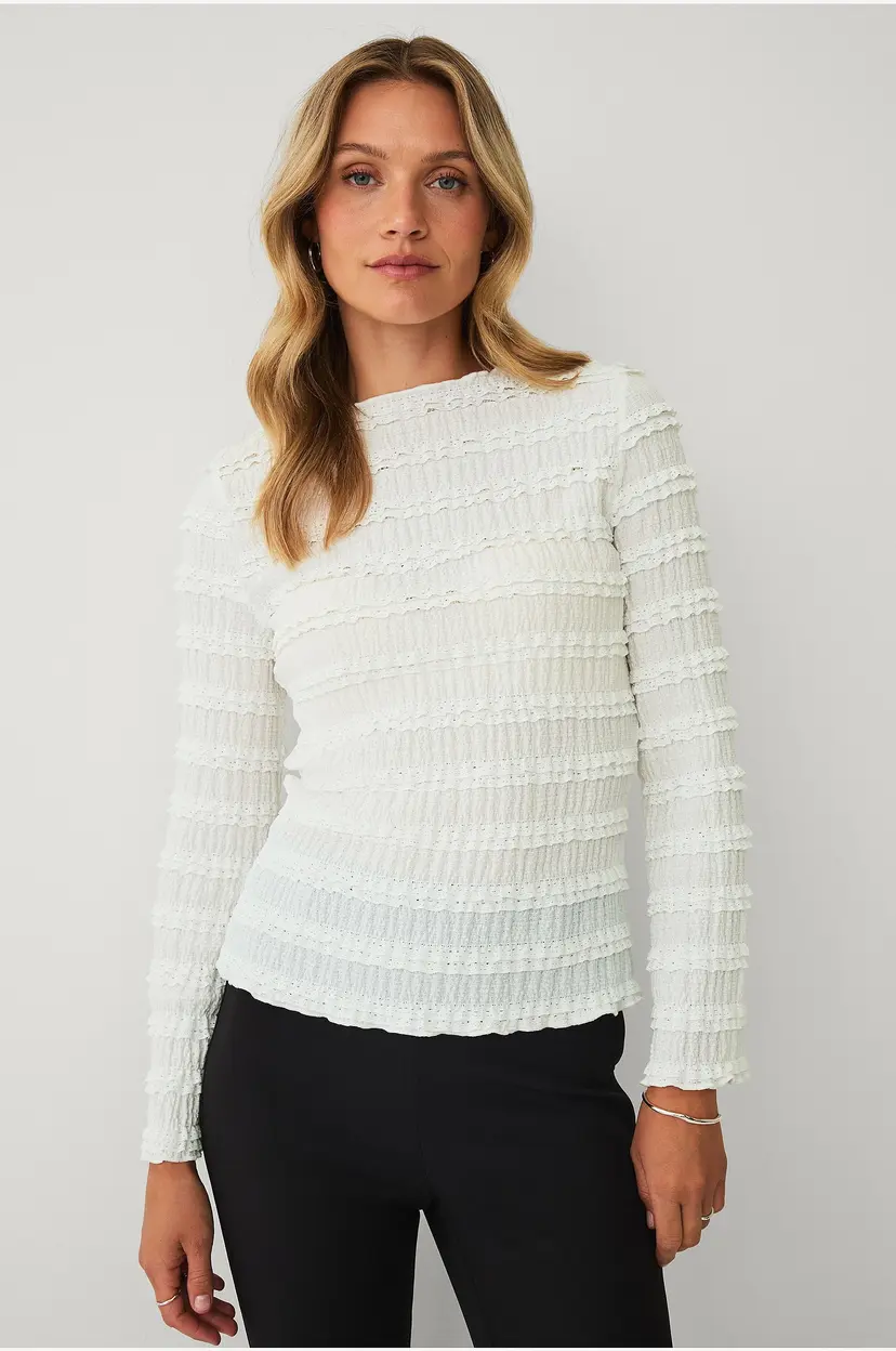 Ellos Collection Topp med volanger - Hvit