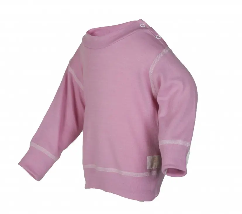 Janus Janus Genser m.trykknapp Babywool Rosa