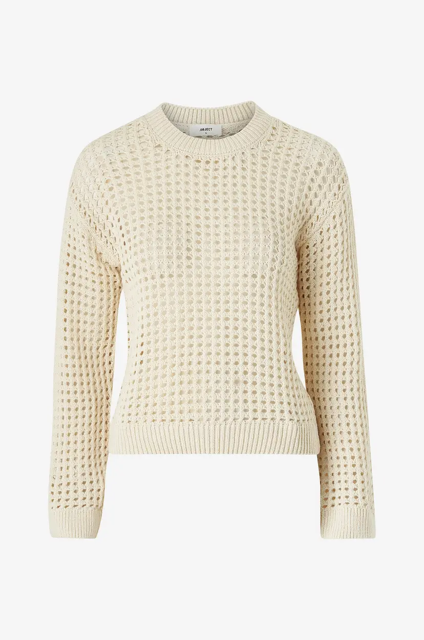 Object Collectors Item Genser objCharlie L/S Knit Pullover - Beige