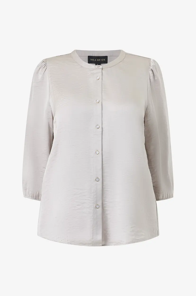 NO. 1 BY OX Skjorte Shirt w puff and 3/4 sleeves - Grå