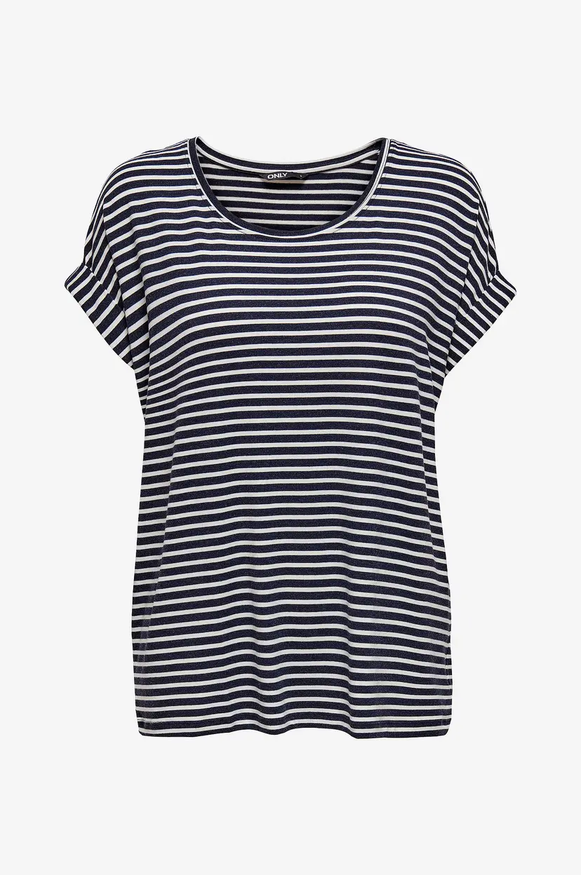 Only Carmakoma Topp carMoster Stripe S/S O-neck Top Jrs - Blå