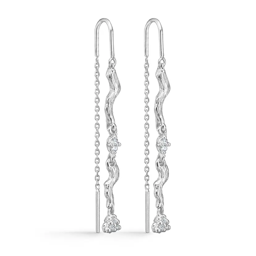 Studio Z Studio Z - Tangled sølv ørehænger med zikonia sten - 7107849