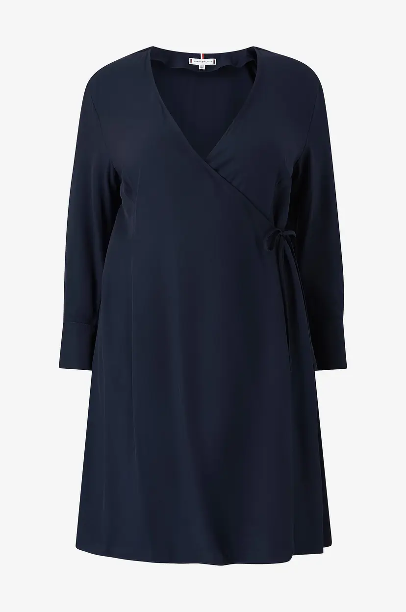 Tommy Hilfiger Curve Omslagskjole Crv Seal Aop F&f Knee Dress - Blå
