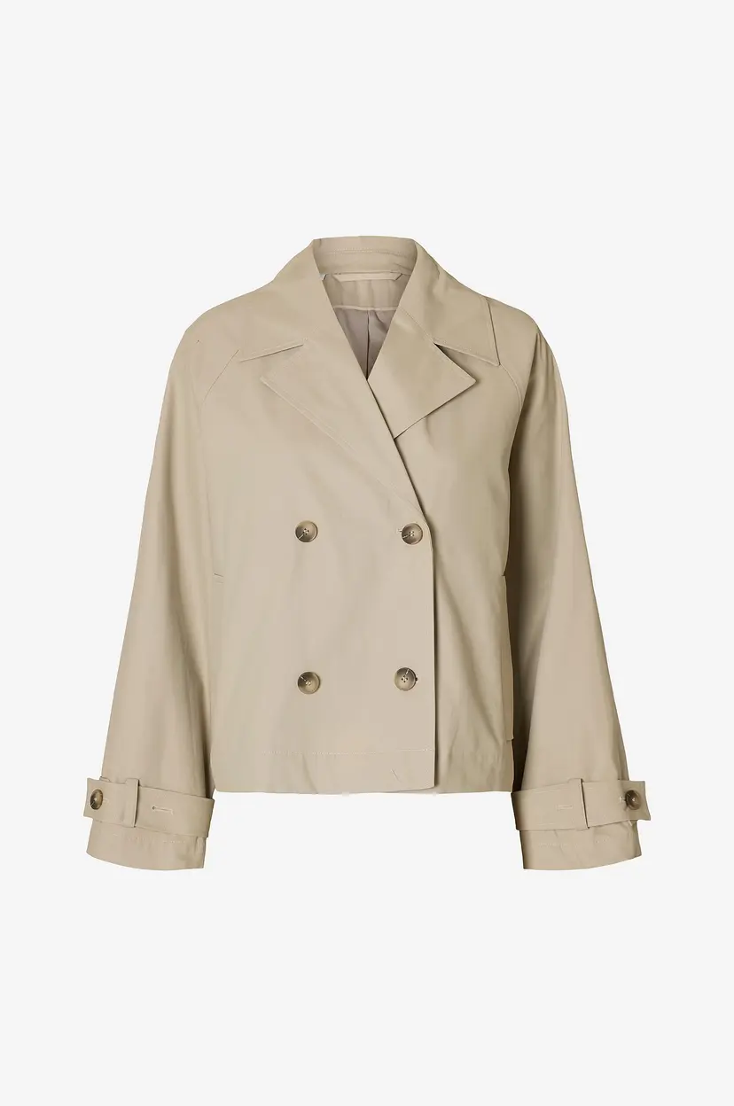 Selected Women Jakke slfCilo Short Trenchcoat - Beige