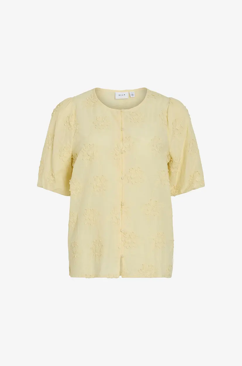 Vila Bluse viAntonett O-neck 2/4 Shirt - Gul