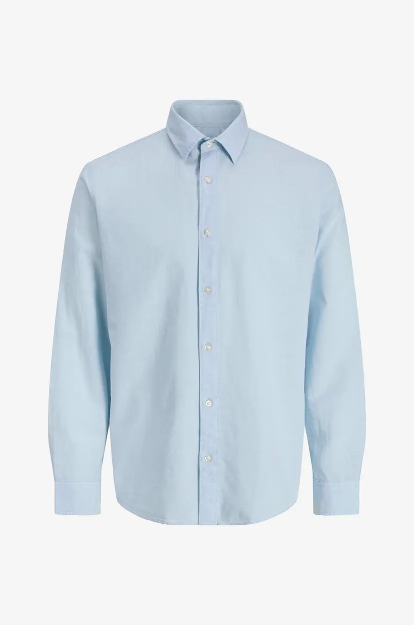 Jack & Jones Plus Skjorte jjeBreeze Linen Blend L/S SN - Blå