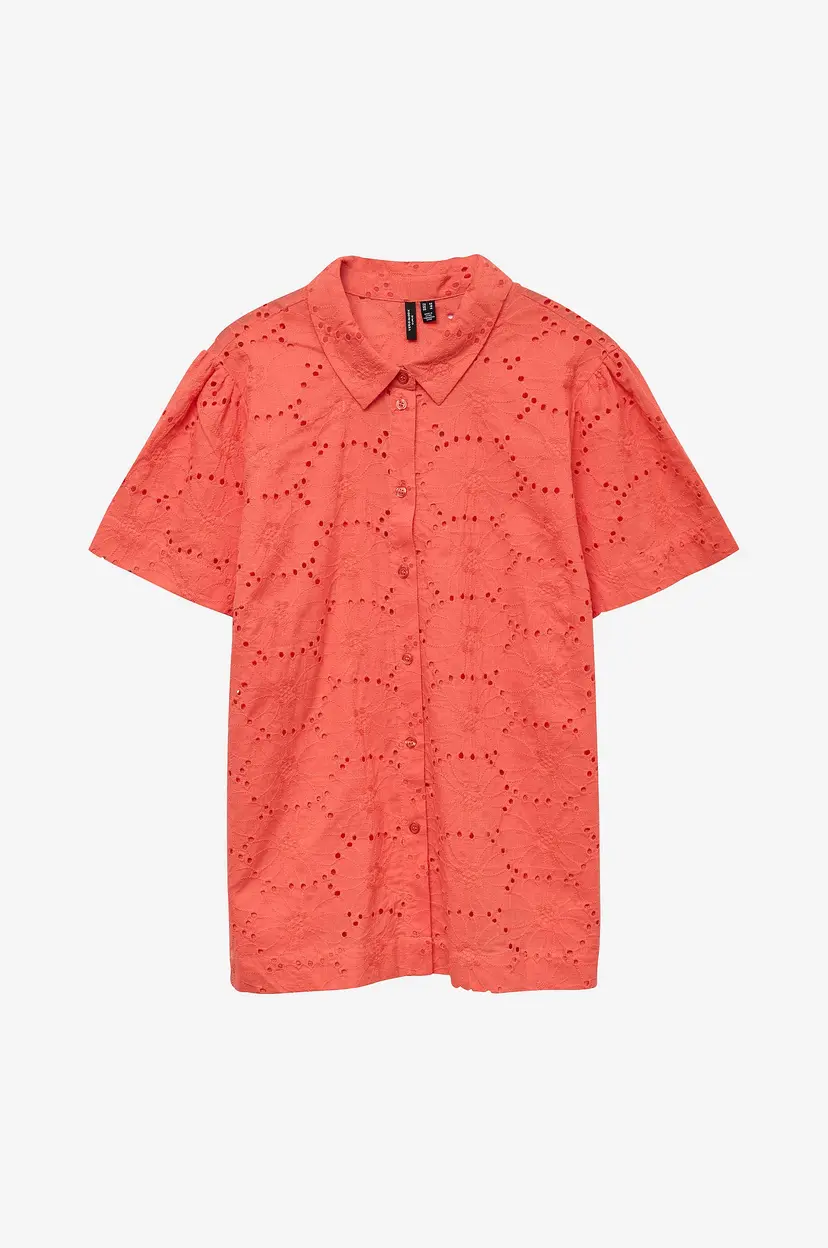 Vero Moda Curve Skjorte vmcHay New SS Shirt Wvn Cur - Rosa