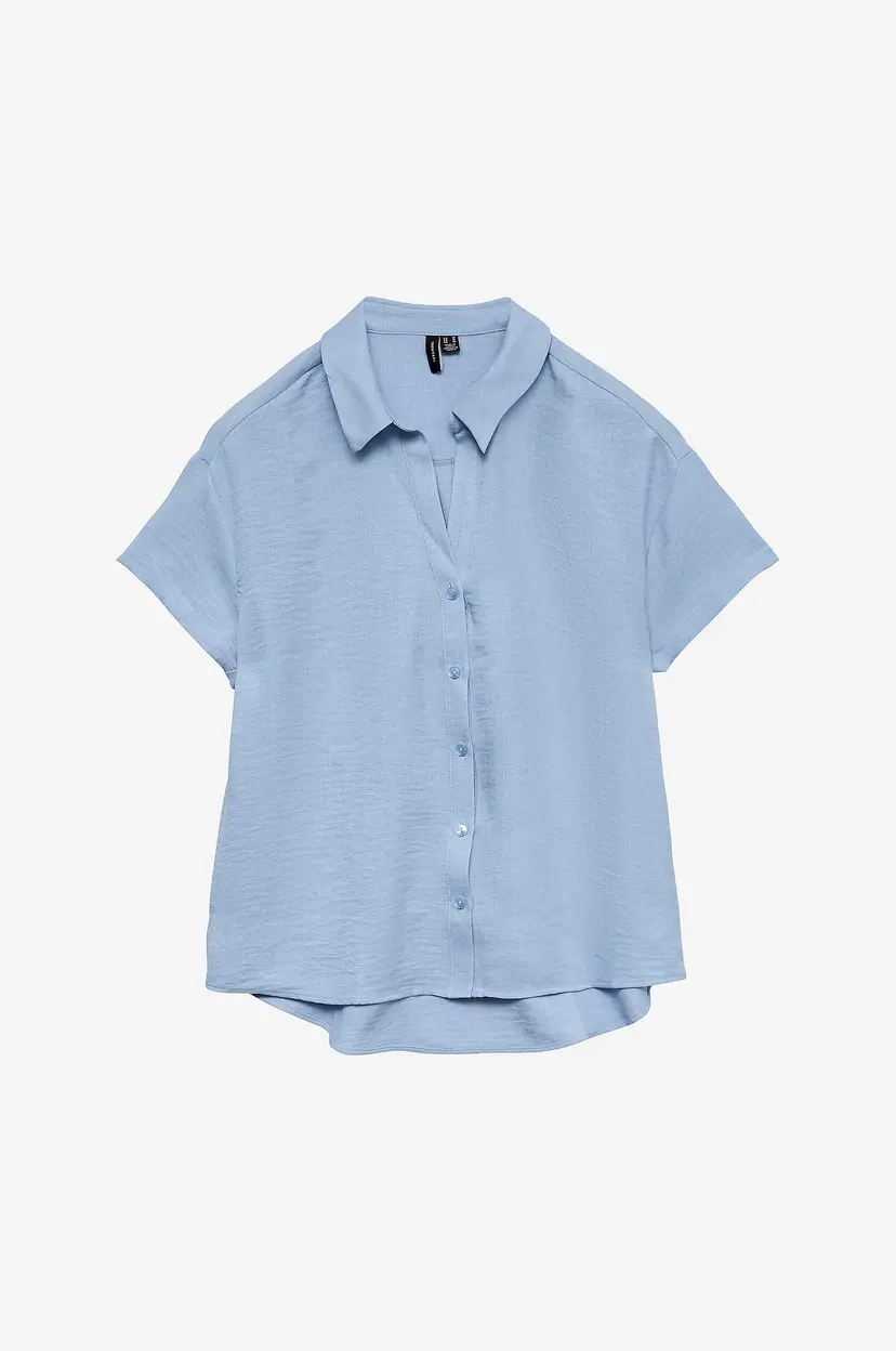 Vero Moda Skjorte vmMelaney Queeny SS Shirt Wvn - Blå
