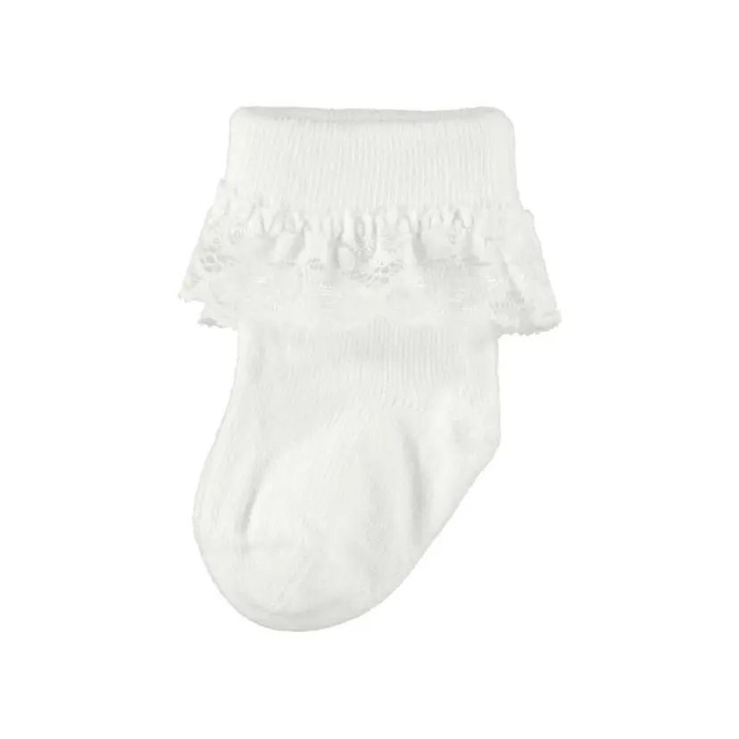 NAME IT Name It - Sokker med Blonder Opagna Bright White