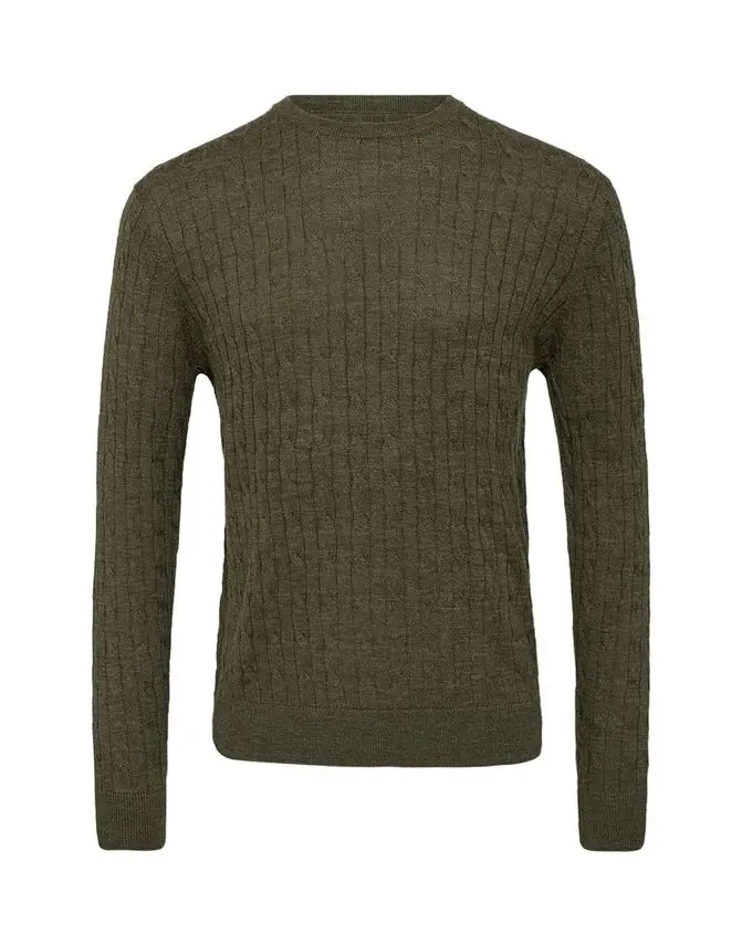 Gino Marcello Mens merino o-neck modern fit