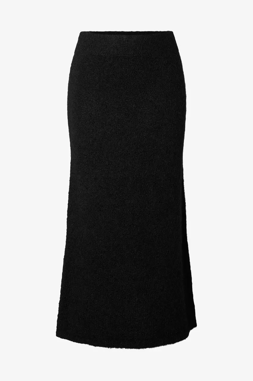Selected Women Skjørt slfGabella HW Midi Knit Skirt - Svart