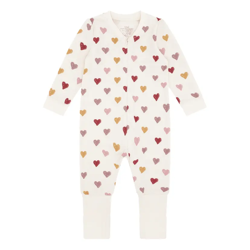 Hust and Claire Hust and Claire - Heldress i Ull og Bambus Manu Hearts Puff Off White
