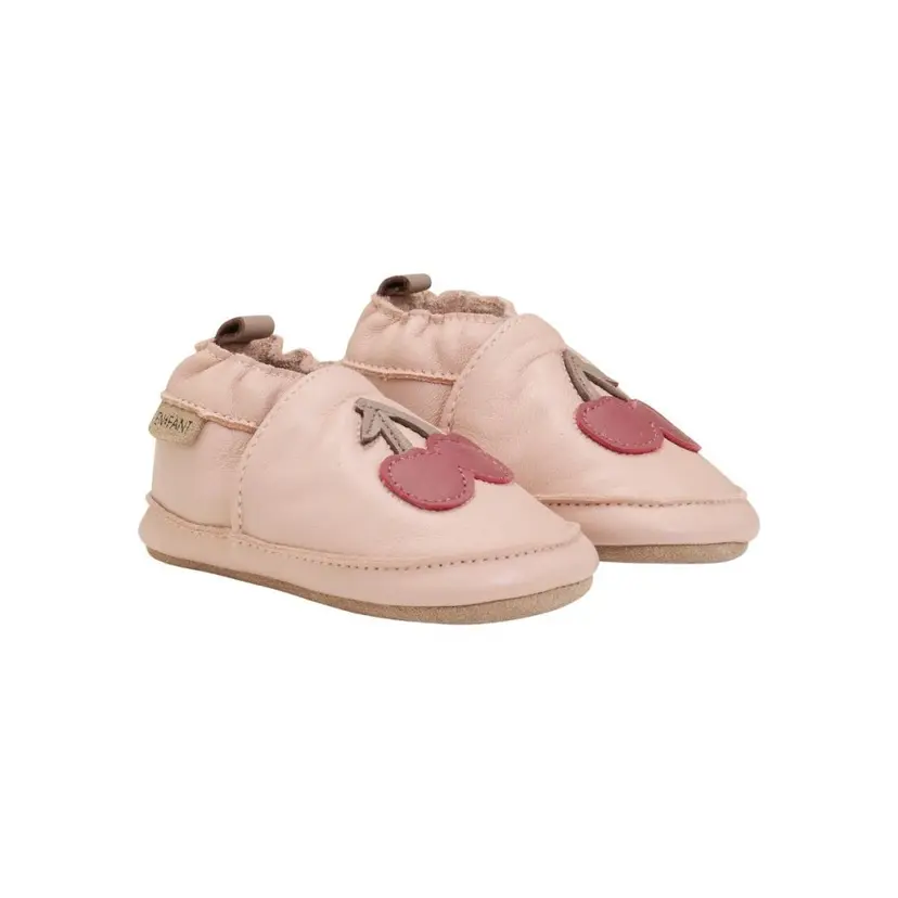 En Fant En Fant - Tøfler i skinn Cherry Rose Dust