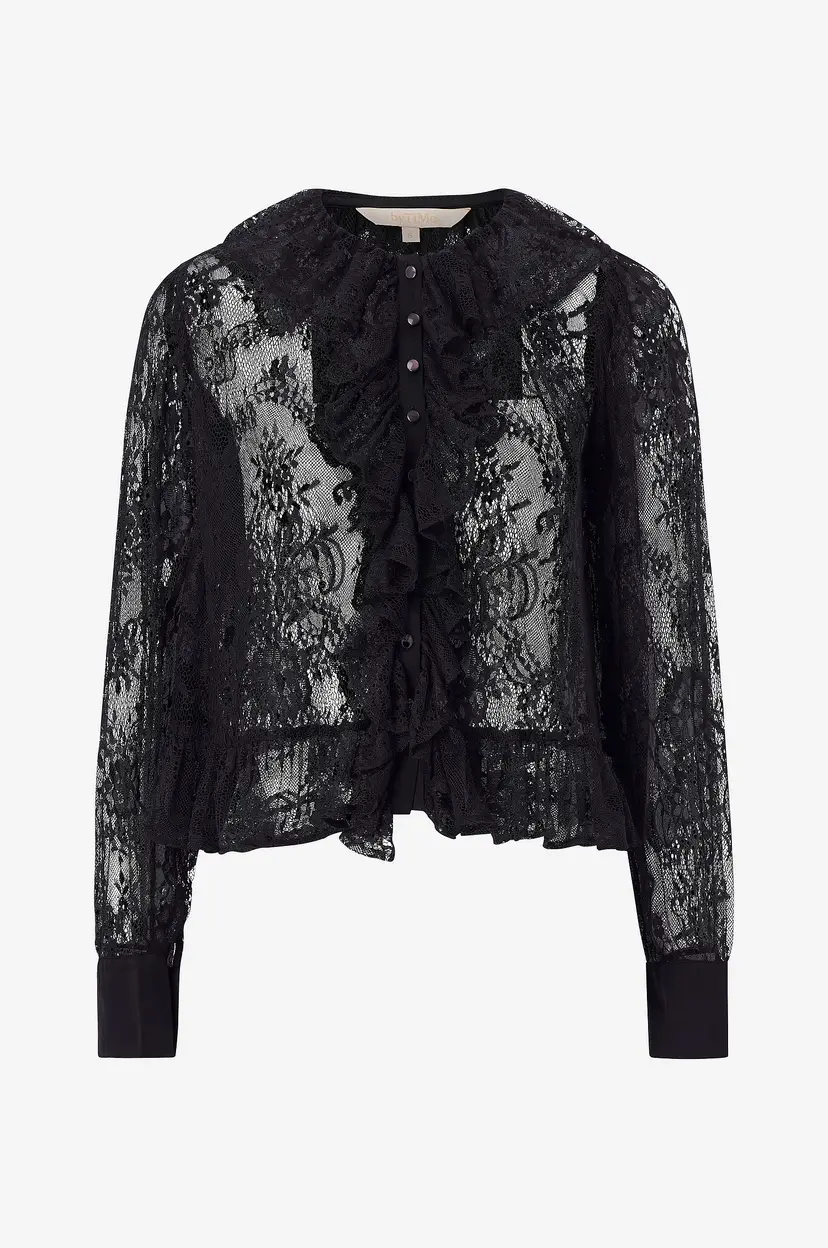 By Timo Bluse Satin Lace - Svart