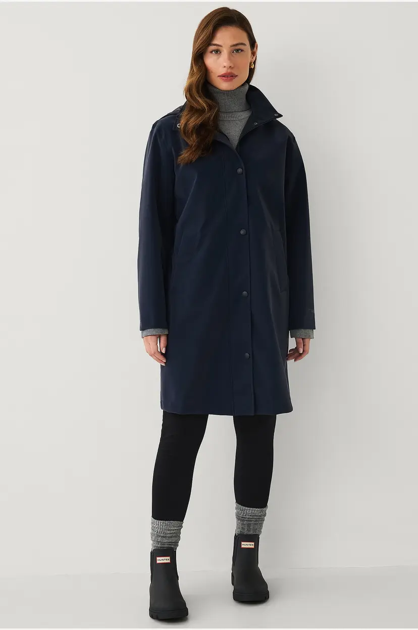 Áhkká Regnjakke Rain Waist Stretch Parka - Blå