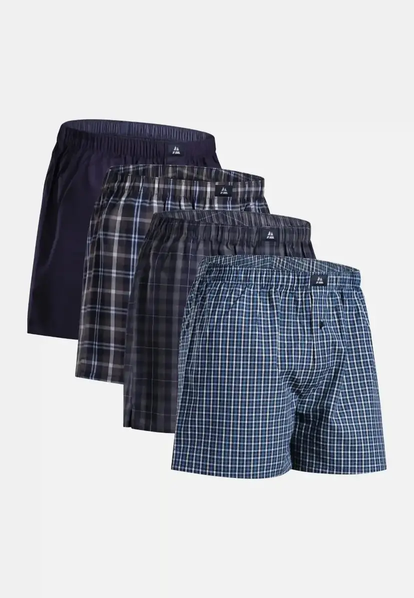DANISH ENDURANCE DANISH ENDURANCE ORGANIC WOVEN BOXERSHORTS Blå/Grå 4XL