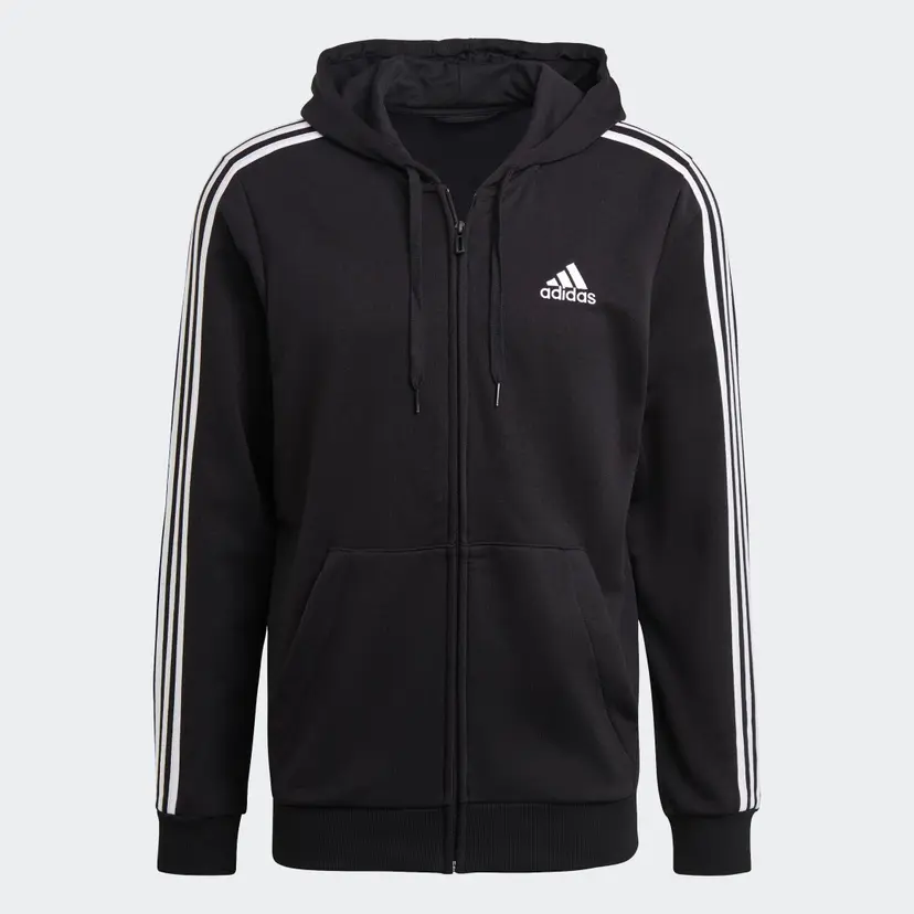 Adidas Essentials French Terry 3-Stripes Full-Zip Hettegenser