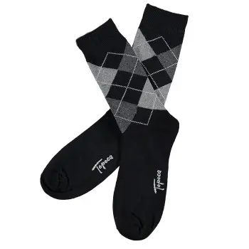 Topeco Topeco Strømper Mens Classic Socks Argyle Svart Str 41/45 Herre