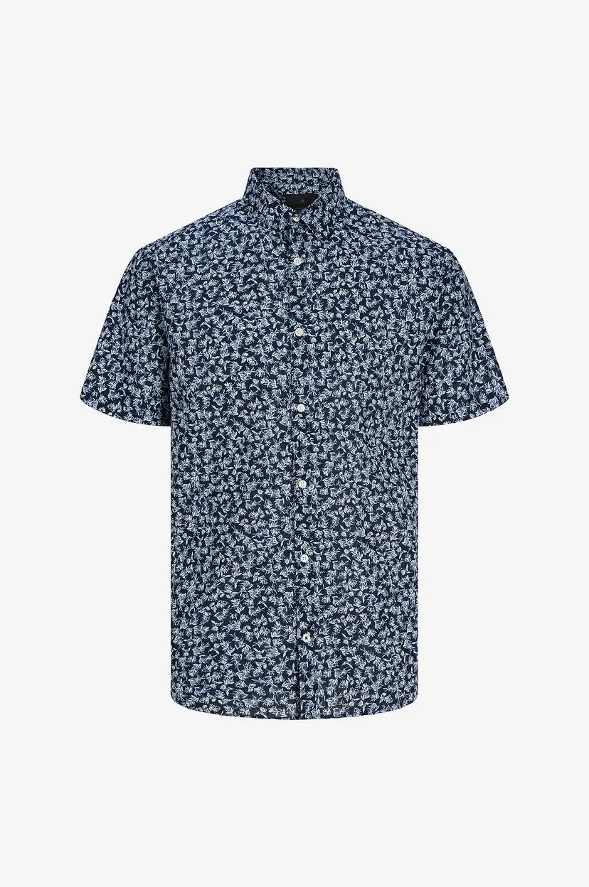 Jack & Jones Skjorte jprBlasummer Linen Bl. Print SS - Blå