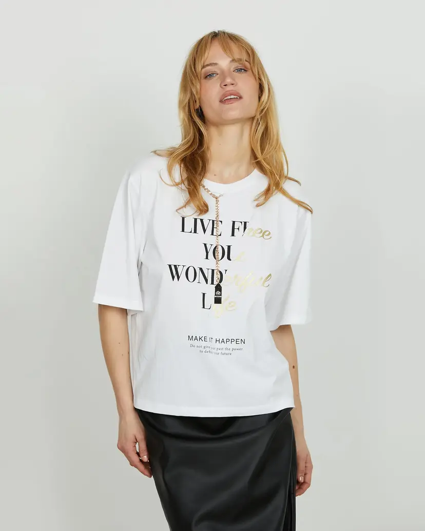 Relish Relish HAPPEN White T-shirt