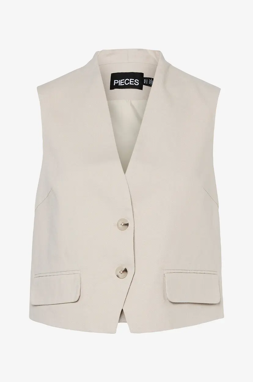 Pieces Vest pcTiki Waist Coat - Beige